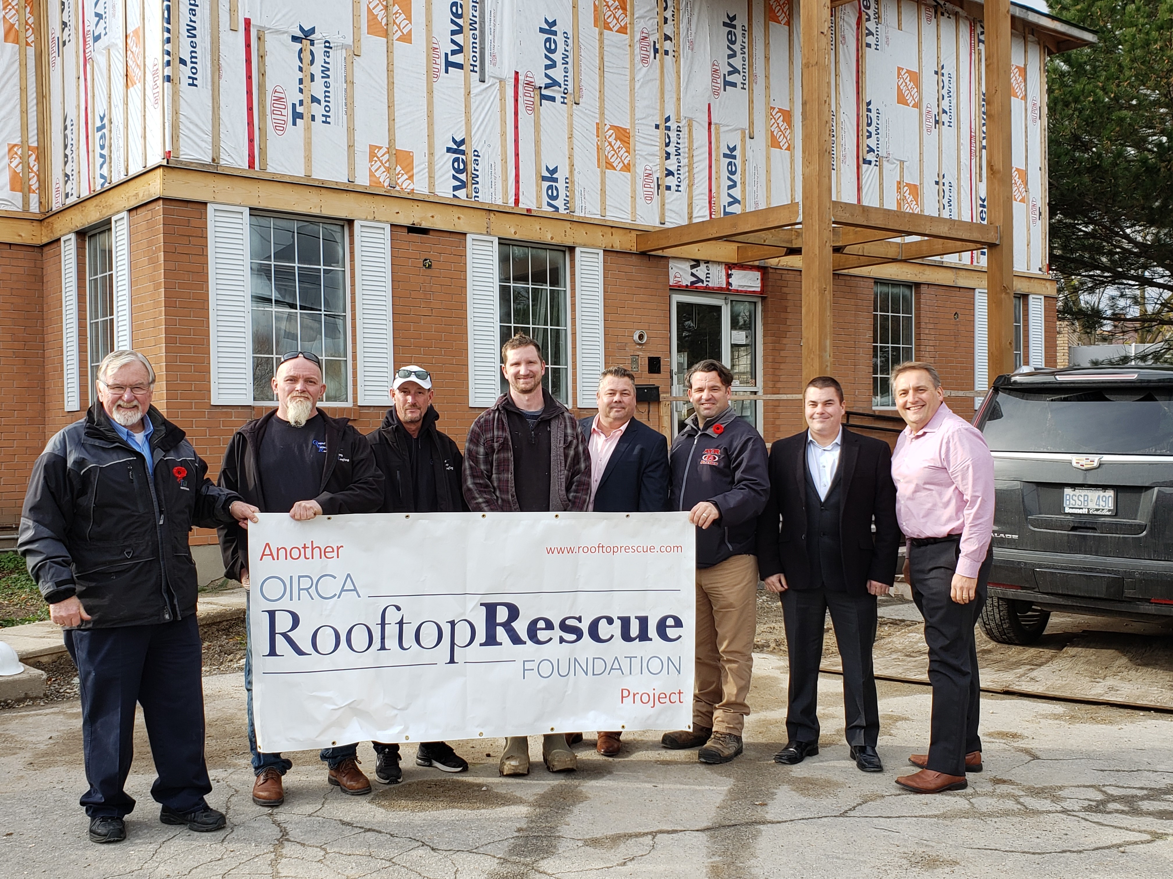 Left to Right: Dan Boyce (Superintendent, Semple-Gooder Roofing), Doug Brown (Convoy Supply) and Mark Baxter (Semple Gooder Roofing)